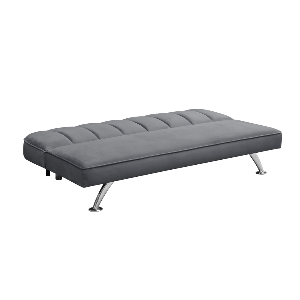 Malahide Upholstered Grey Velvet Tufted Sofa Bed
