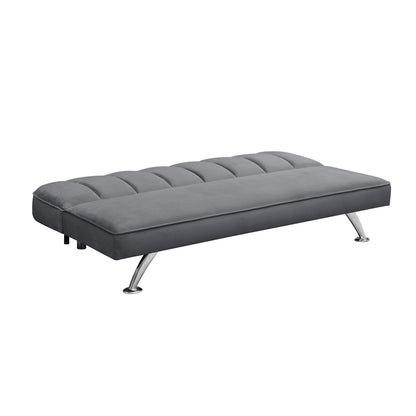 Malahide Upholstered Grey Velvet Tufted Sofa Bed