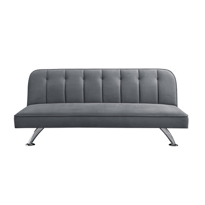 Malahide Upholstered Grey Velvet Tufted Sofa Bed