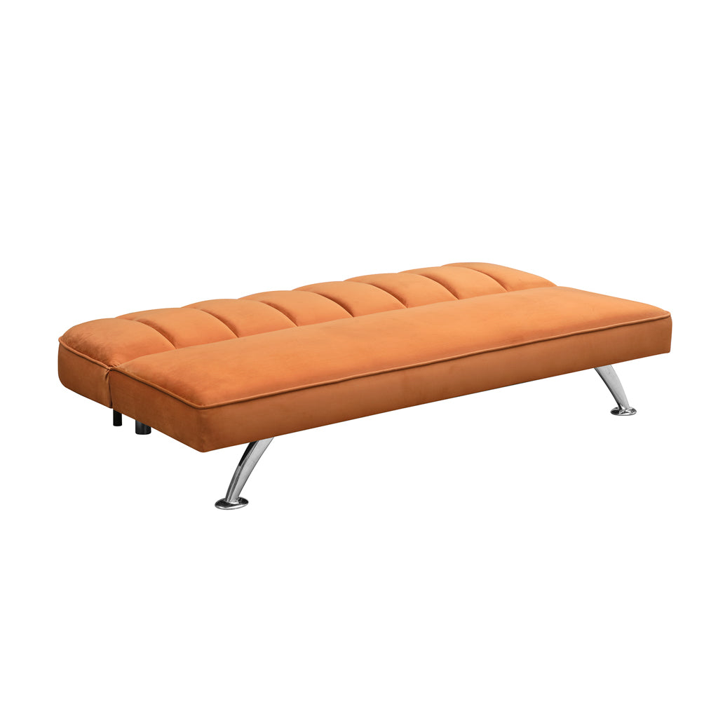 Malahide Upholstered Orange Velvet Tufted Sofa Bed