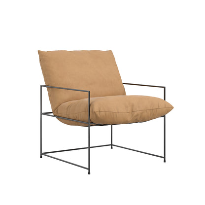 Drogheda Tan Brown Chair Black Metal Frame