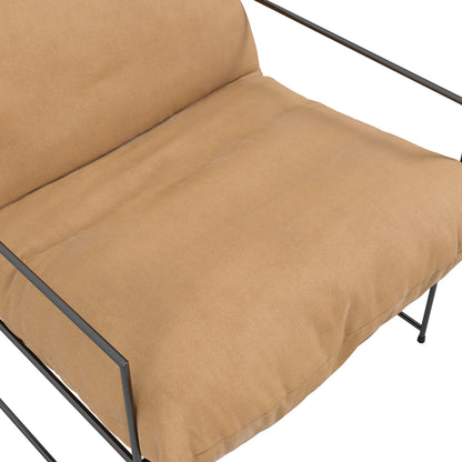 Drogheda Tan Brown Chair Black Metal Frame