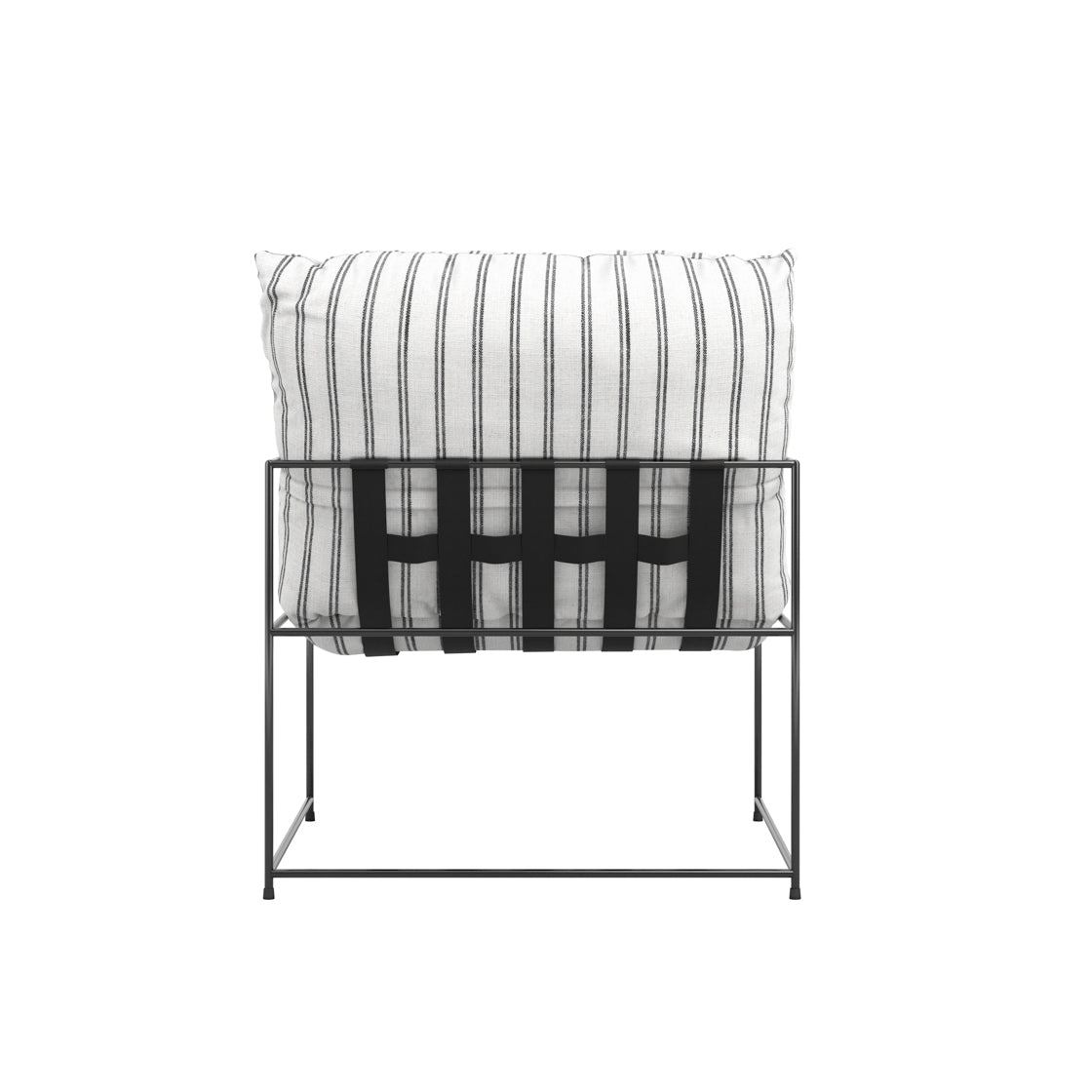 Drogheda Stripe White Chair Metal Frame