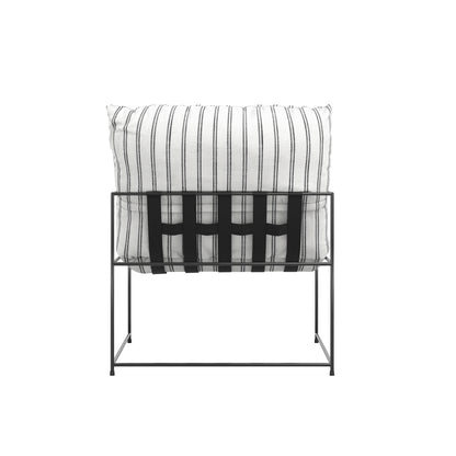 Drogheda Stripe White Chair Metal Frame