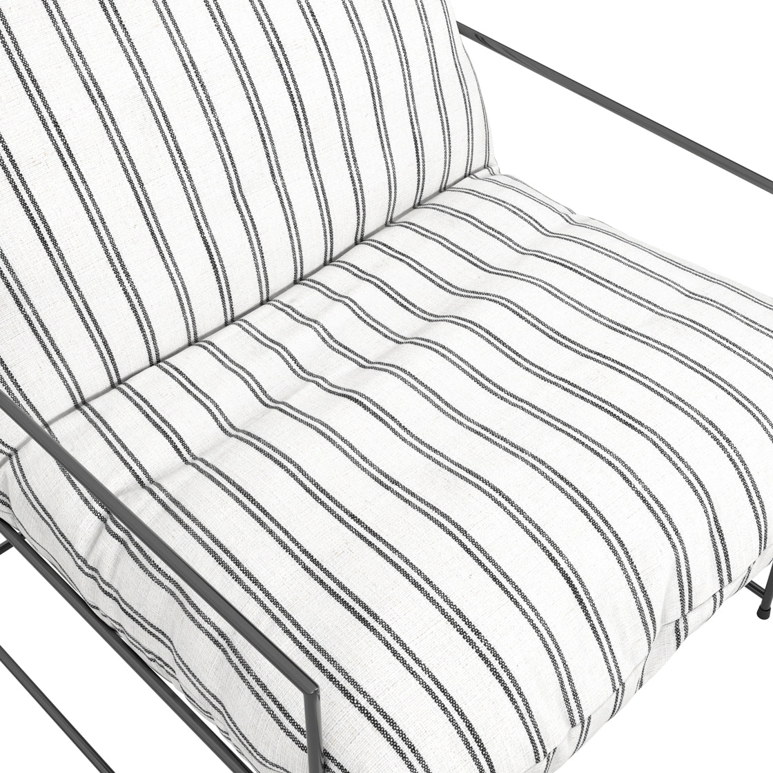 Drogheda Stripe White Chair Metal Frame
