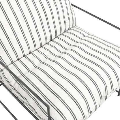 Drogheda Stripe White Chair Metal Frame