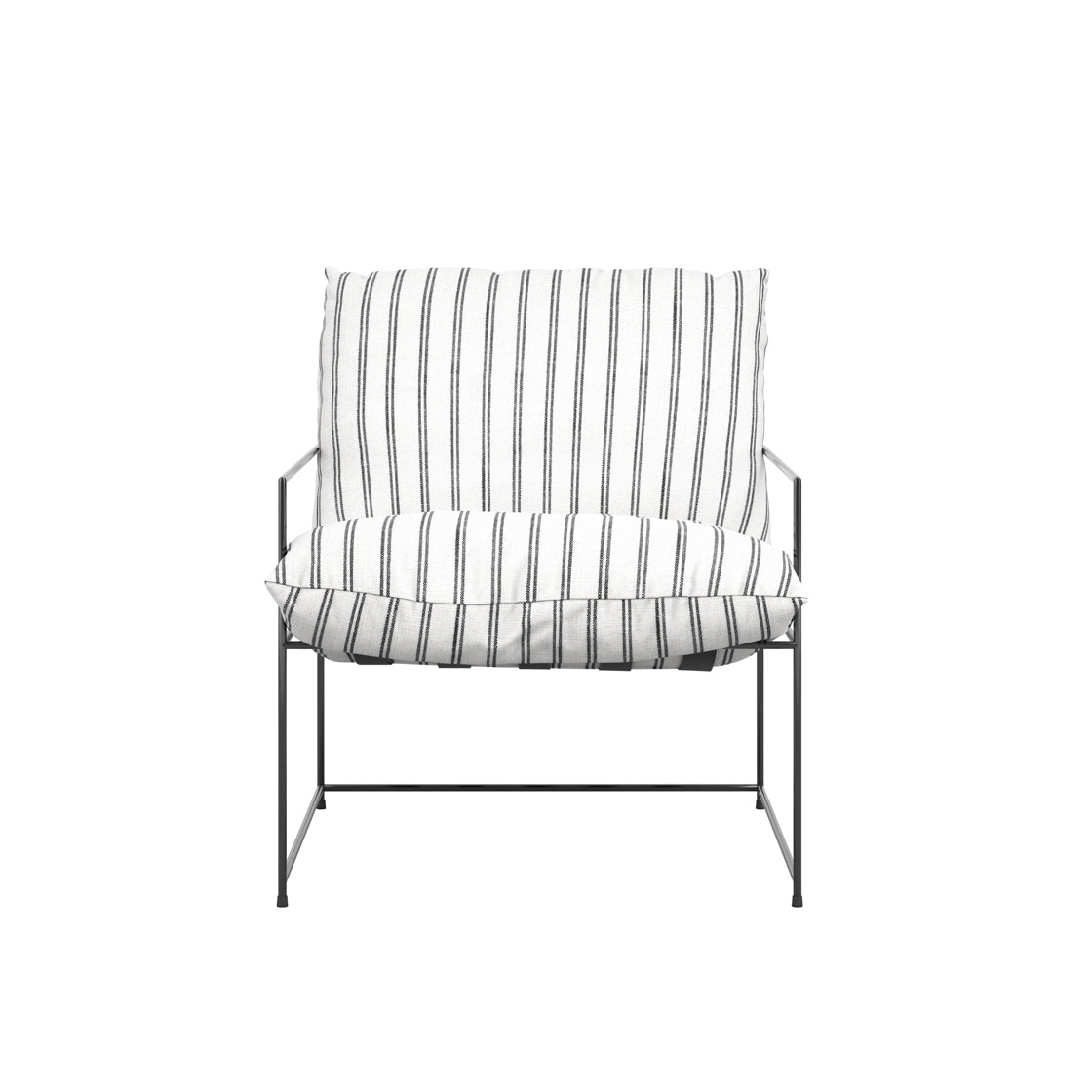 Drogheda Stripe White Chair Metal Frame