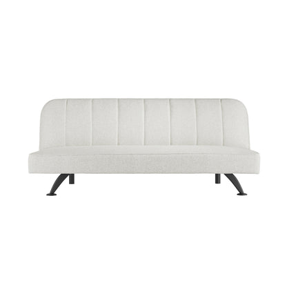 Malahide Upholstered Ivory Boucle Tufted Sofa Bed Black Metal Legs