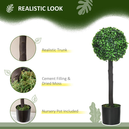 Losasa Zimo Set Of 2 Artificial Boxwood Ball Trees Suitable For Indoor Or Outdoor Settings