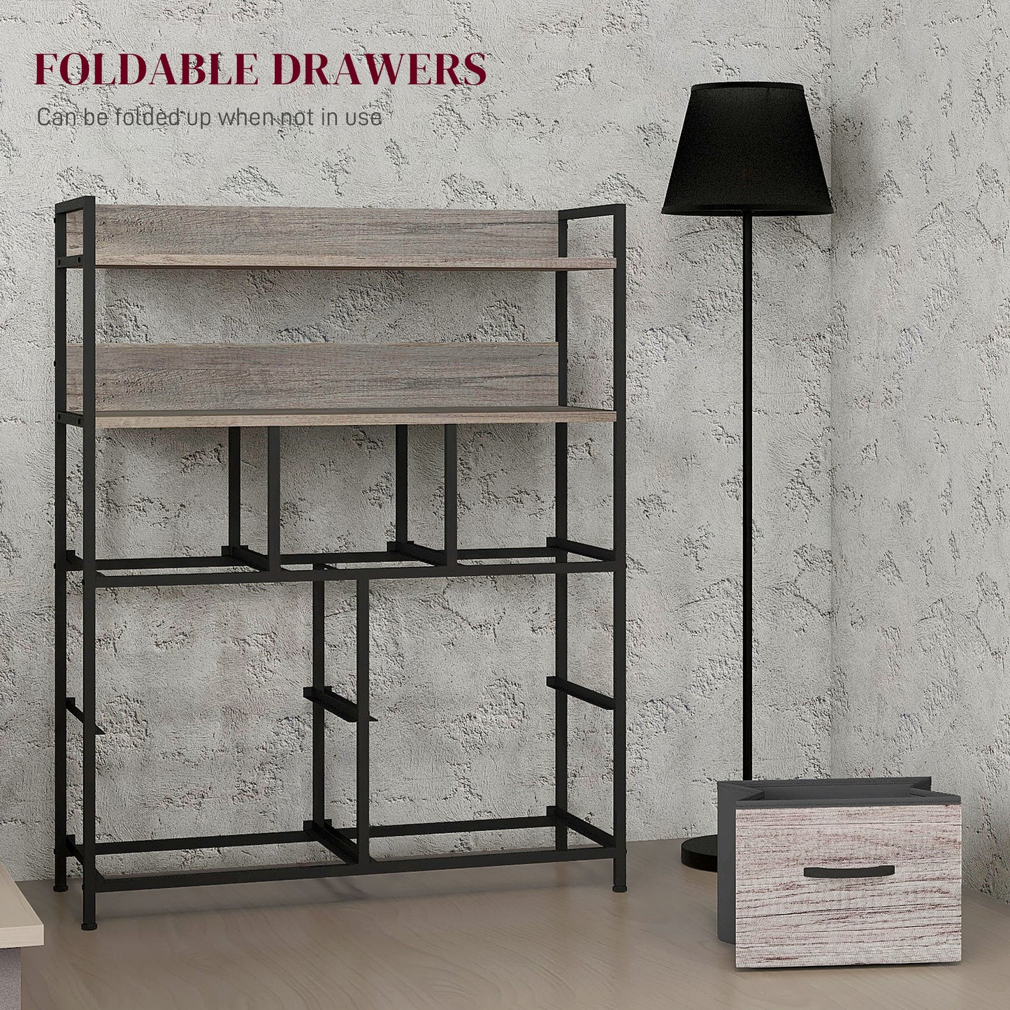 Norale Fabric And Wood Grey Wood Effect 7 Drawer Rustic Storage Chest