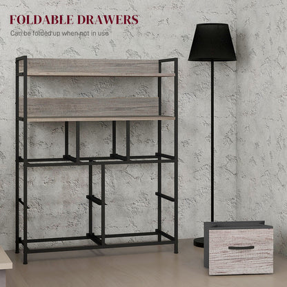 Norale Fabric And Wood Grey Wood Effect 7 Drawer Rustic Storage Chest