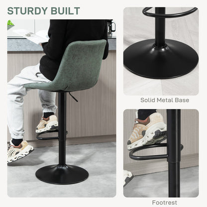 Reli Fabric Green Retro Tub Style Bar Stools Set Of 2 With Padded Seats