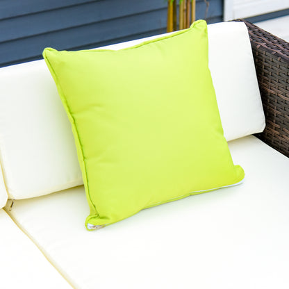 Milo Rattan Brown 4 Seater Outdoor Corner Sofa Set Cream Cushions