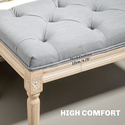 Vero Vintage Style Natural and Light Grey Wooden Bed End Bench