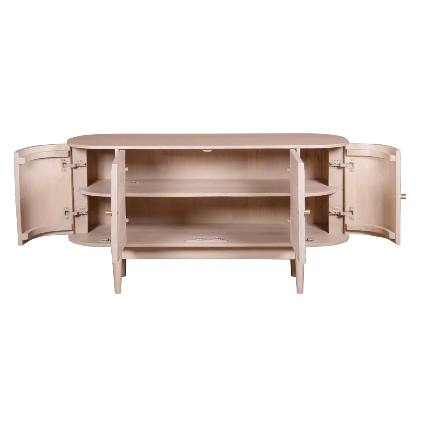 Chicago Cane Rattan and Natural Mango Wood 4 Doors Sideboard