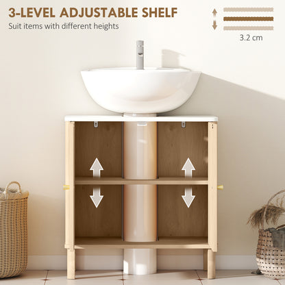 Combita Under Sink Bathroom Storage Cabinet For Pedestal Basin Oak Finish