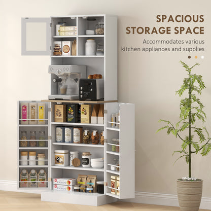 Tabetti Wooden White 2 Part Kitchen Storage Cabinet