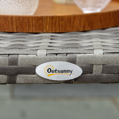 Kedo Grey Rattan Rectangle Outdoor Coffee Table With Woven Finish