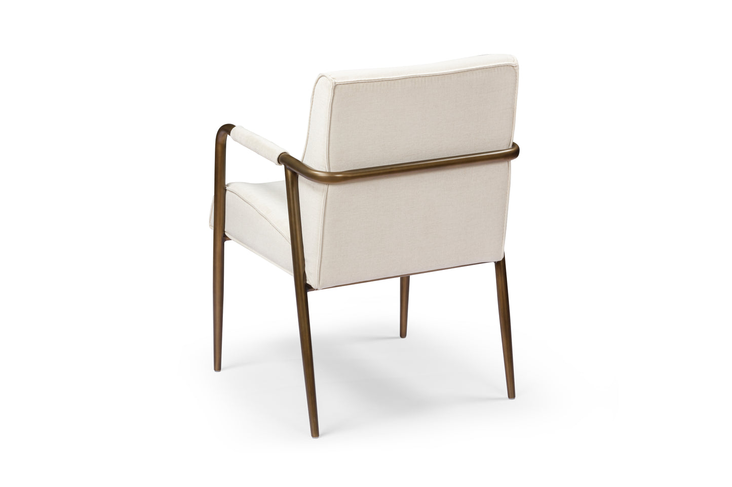 Luxemburg Upholstered Cream Velvet and Brass Armchair