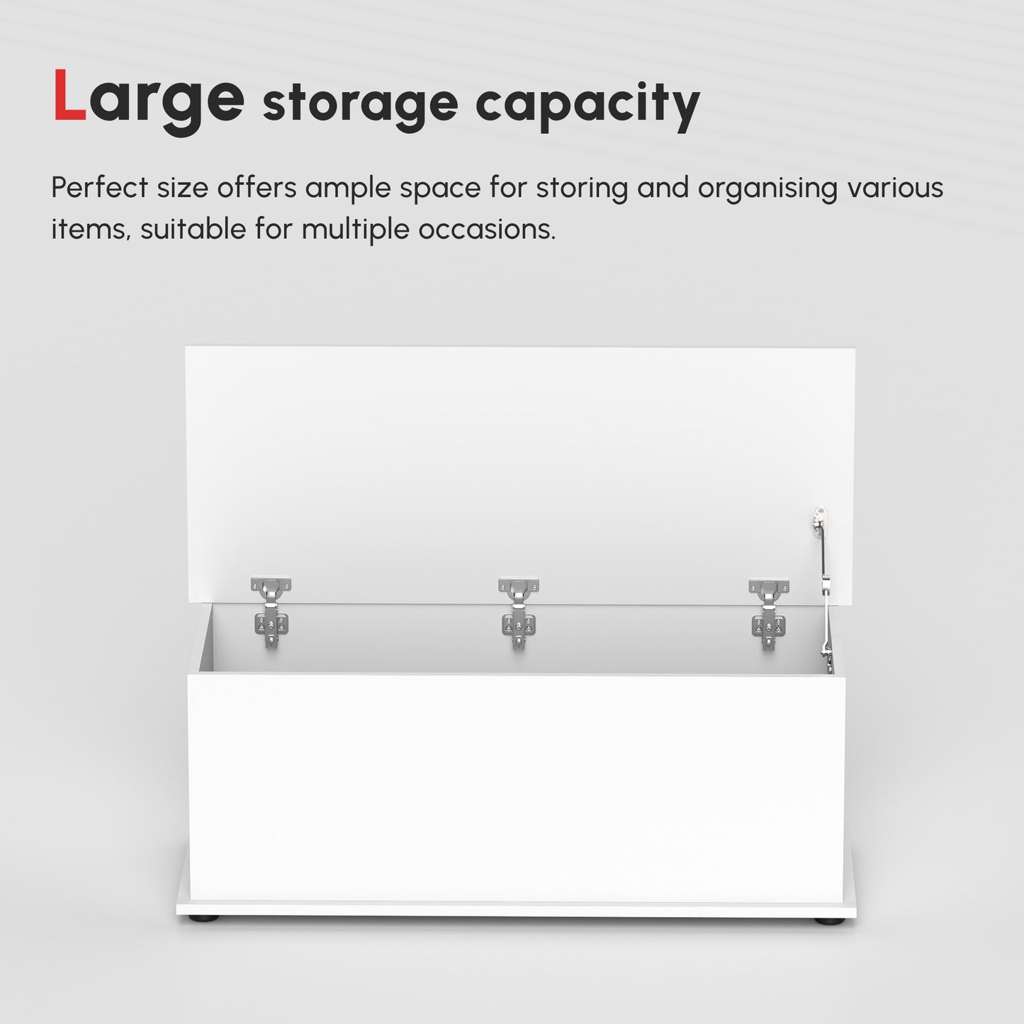 Fizi White Storage Blanket Chest With Flip Top Lid And Safety Hinges 113 Litre