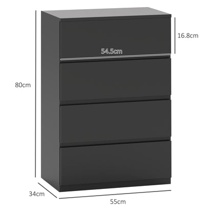 Retture Wooden Neutral Finish 4 Drawer Modern Storage Chest