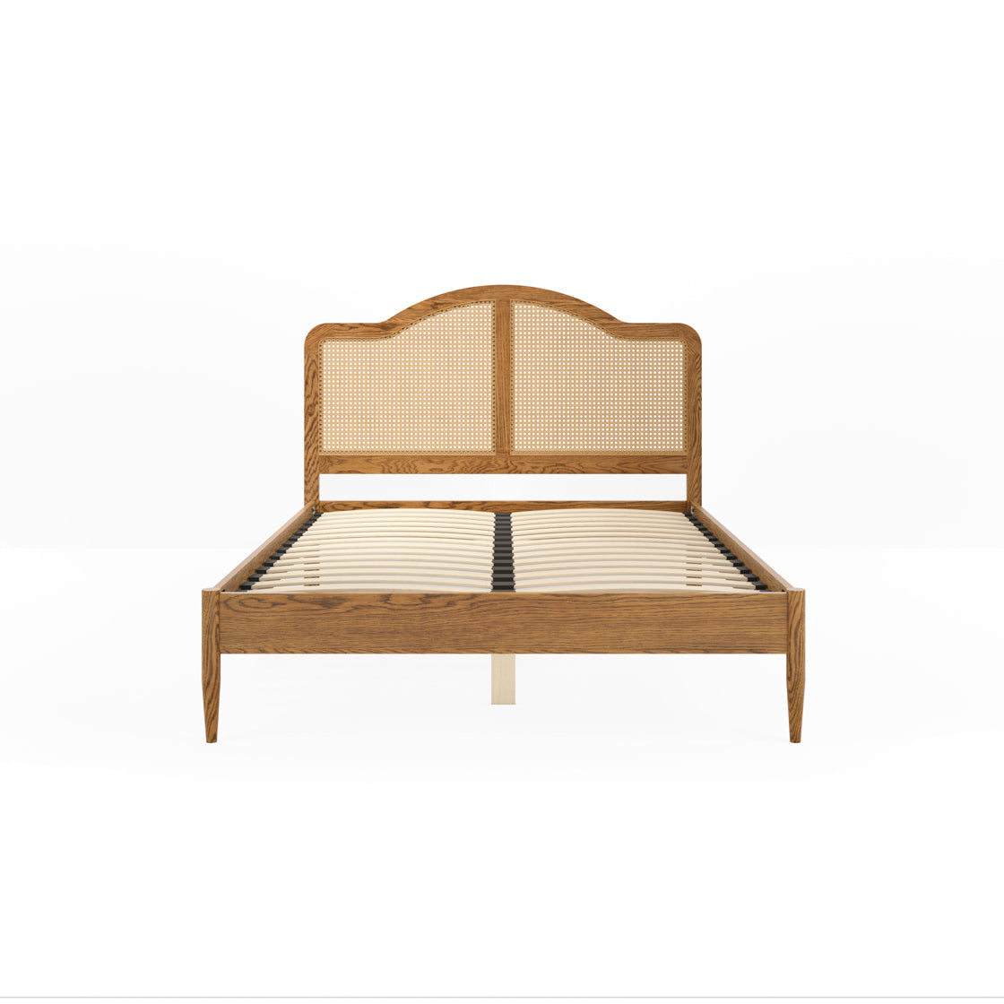 Nenagh Natural 4ft6 Double Bed Rattan Curved Headboard