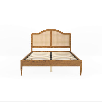 Nenagh Natural 4ft6 Double Bed Rattan Curved Headboard