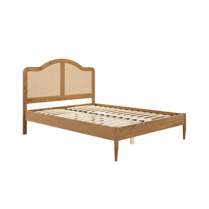 Nenagh Natural 4ft6 Double Bed Rattan Curved Headboard