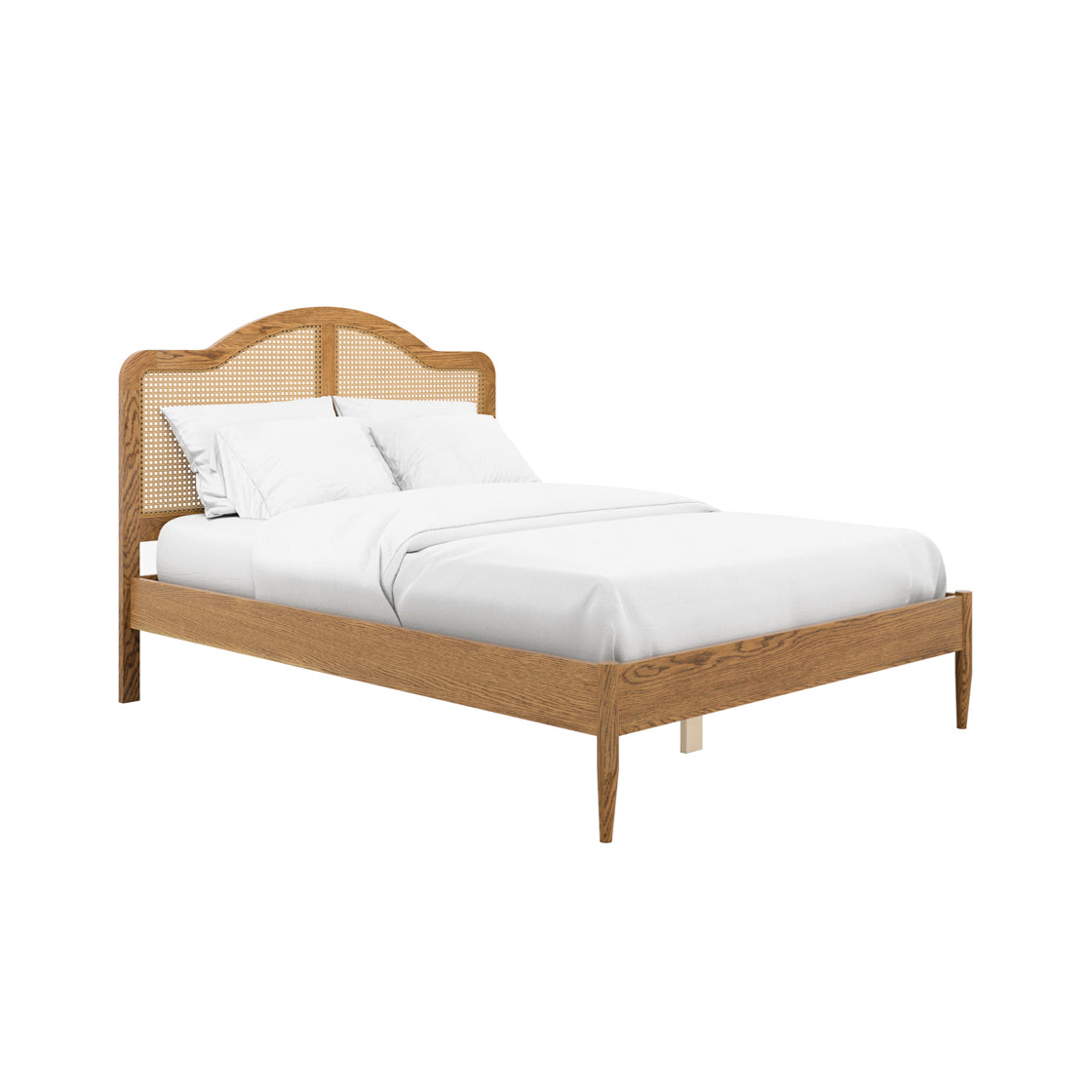 Nenagh Natural 4ft6 Double Bed Rattan Curved Headboard