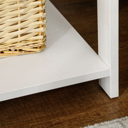 Vita Bazi Set Of 2 White Bedside Tables With Drawer And Lower Shelf Storage
