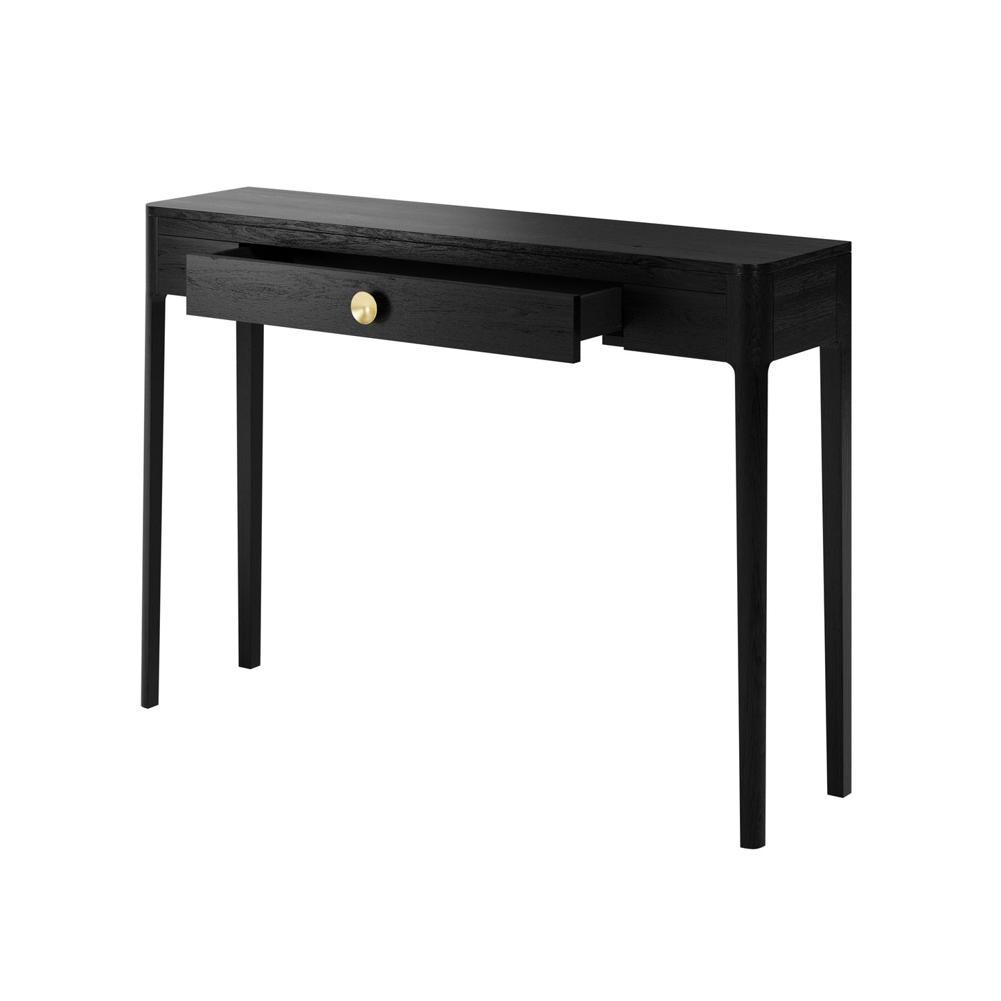 Trieste Black Oak and Brass Console Table