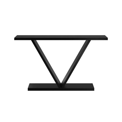 Girona Black Oak Wood V-Frame Console Table