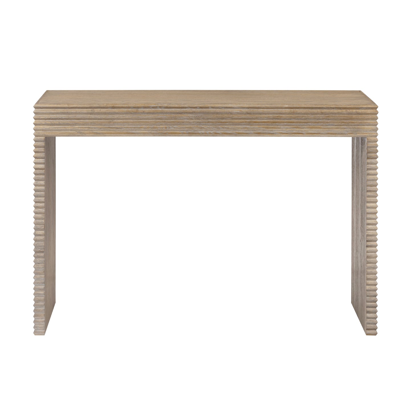Altrincham Weathered Oak Ribbed Console Table