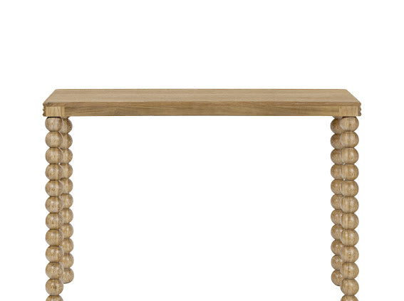 Wales Retro Natural Oak Bobbin Leg Console Table