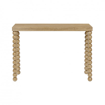 Wales Retro Natural Oak Bobbin Leg Console Table