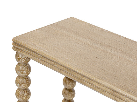 Wales Retro Natural Oak Bobbin Leg Console Table