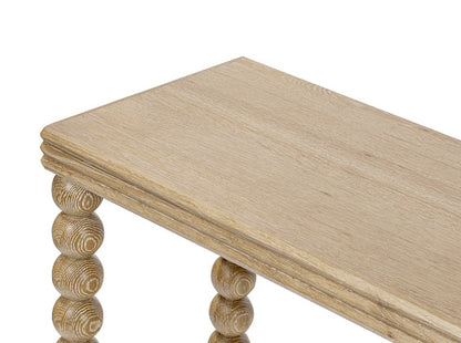 Wales Retro Natural Oak Bobbin Leg Console Table