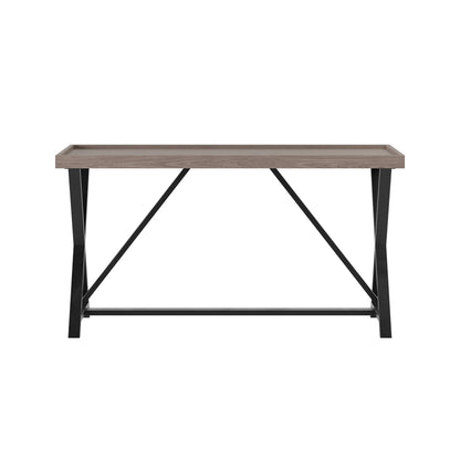 Trento Aged Grey Oak and Metal Console Table