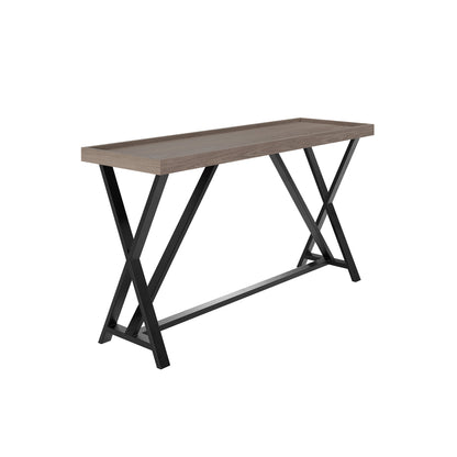 Trento Aged Grey Oak and Metal Console Table