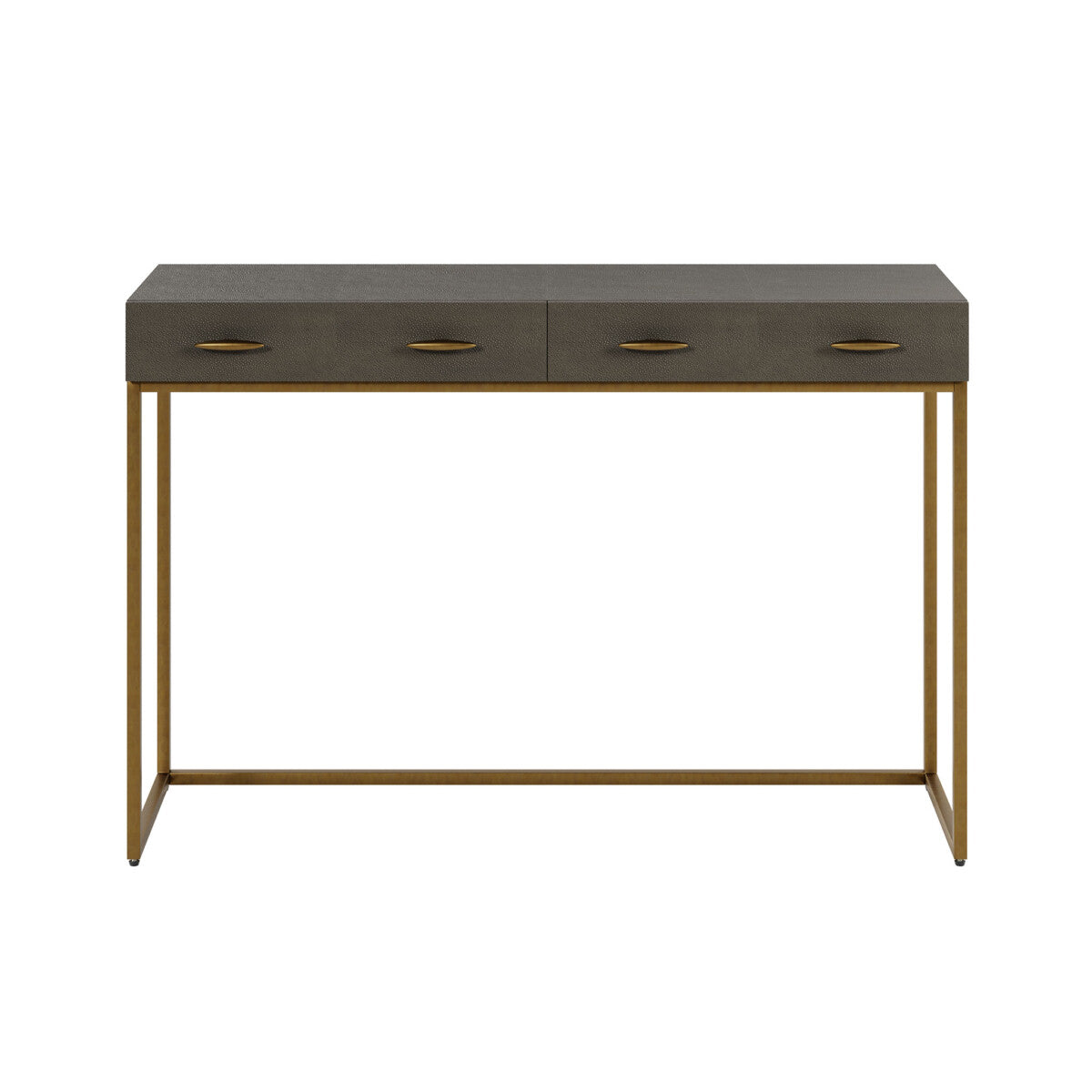 Verona Grey Shagreen and Gold Console Table