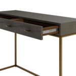 Verona Grey Shagreen and Gold Console Table