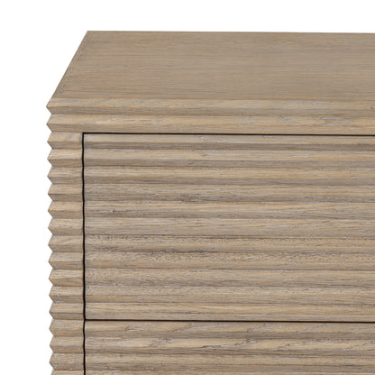 Mandarina Weathered Oak Ribbed 4 Drawer Chest