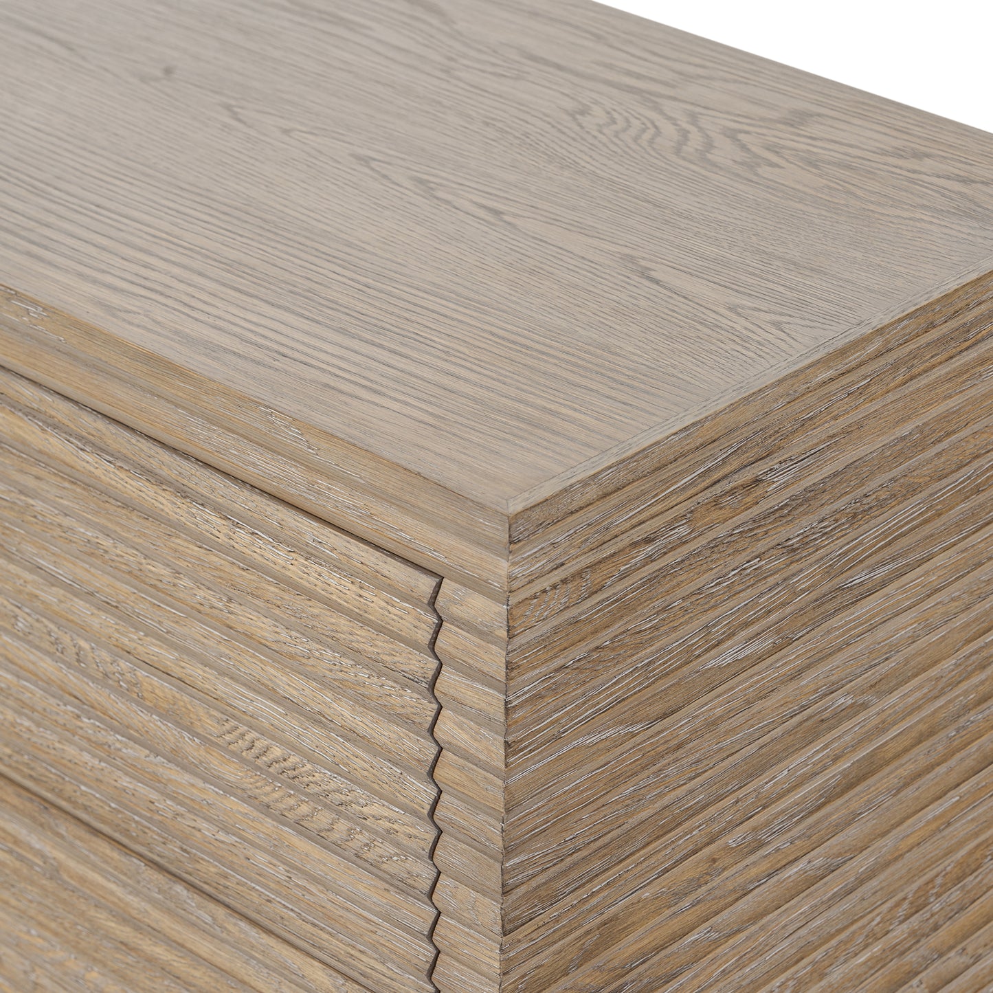 Mandarina Weathered Oak Ribbed 4 Drawer Chest
