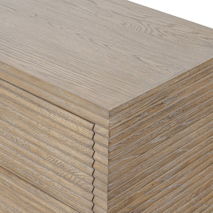 Mandarina Weathered Oak Ribbed 4 Drawer Chest