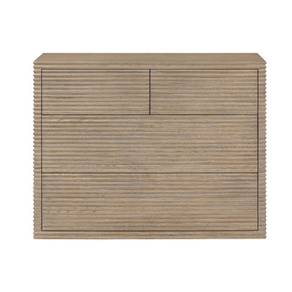 Mandarina Weathered Oak Ribbed 4 Drawer Chest