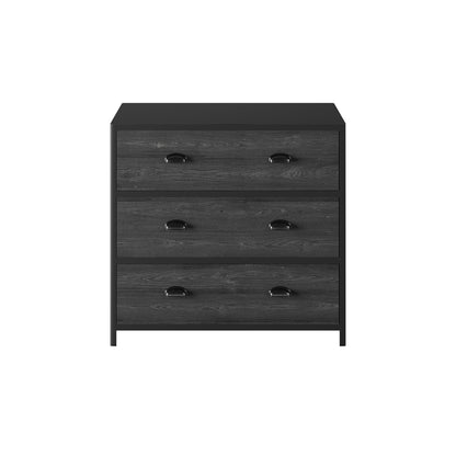 Como Black Faux Concrete 3 Drawer Chest