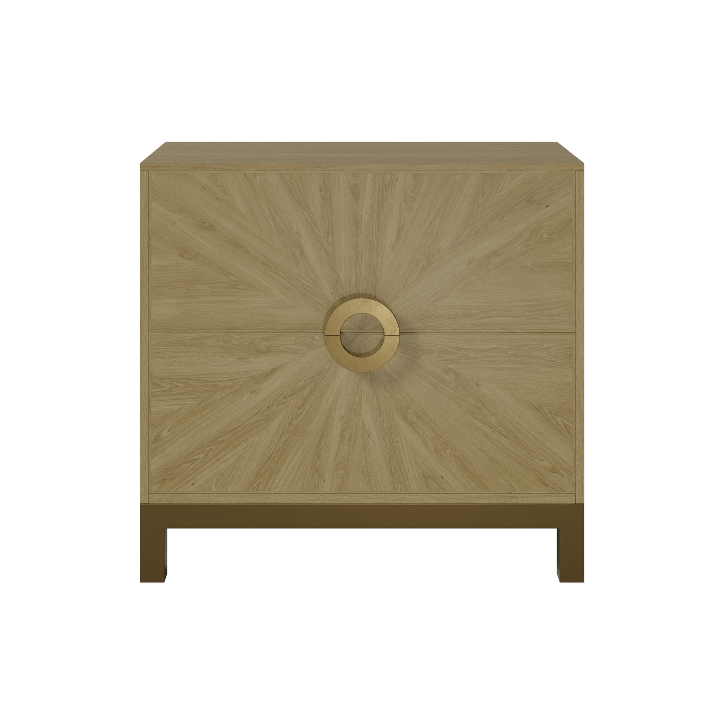 Mantova Natural Oak Sunburst Chest of 2 Drawers
