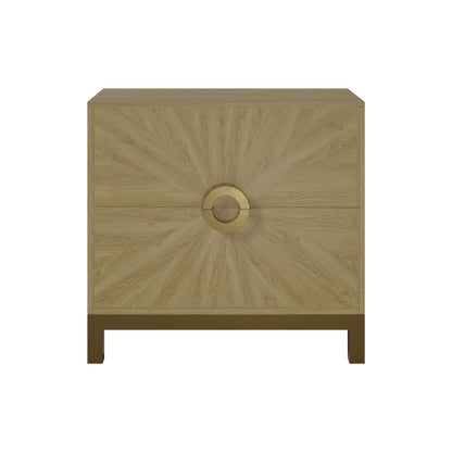 Mantova Natural Oak Sunburst Chest of 2 Drawers