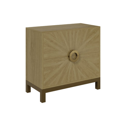 Mantova Natural Oak Sunburst Chest of 2 Drawers
