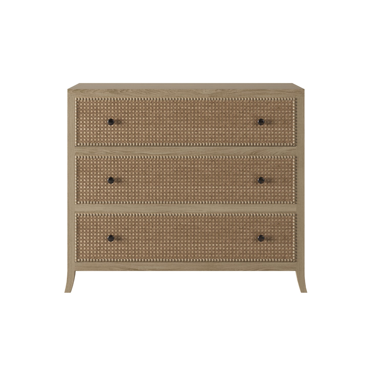 Trancoso Natural Oak Woven Cane 3 Drawer Chest